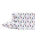 Nautica - Percale Collection - Bed Sheet Set - 100% Cotton, Crisp & Cool, Lightweight & Moisture-Wicking Bedding, Twin XL, Costazul