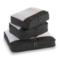 Briggs & Riley Packing Cubes-Small Set, Black, Large, 3 Pack Zippered Packing Cubes/Luggage Organizers for Travel