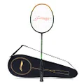 Li-Ning G-Force Superlite 3600 Carbon-Fiber Strung Badminton Racket | Full Racket Cover (Dark Grey/Gold) | Maximum String Tension - 32lbs | for Intermediate Players | 78 Grams