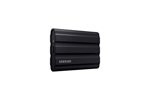 SAMSUNG T7 Shield 4TB, Portable SSD, up-to 1050MB/s, USB 3.2 Gen2, Rugged, IP65 Water & Dust Resistant, for Photographers, Content Creators and Gaming, Extenal Solid State Drive (MU-PE4T0S/AM), Black
