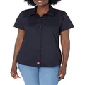 Dickies Women's Short-sleeve Work Shirt, Dark Navy, Large