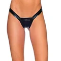 BodyZone Women's Foil Comfort V Thong, Black, One Size