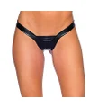 BodyZone Women's Foil Comfort V Thong, Black, One Size