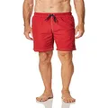 NAUTICA Men's Solid Quick Dry Classic Logo Swim-Trunk Fashion Swim Trunks, Nautica Red, Medium US