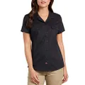 Dickies Women's Short-Sleeve Flex Work Shirt, Black, XX-Large