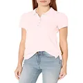 Nautica Women's 5-Button Short Sleeve Cotton Polo Shirt, Cradle Pink, Medium