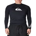 Quiksilver Men's All Time Long Sleeve Rashguard UPF 50 Sun Protection Surf Rash Guard Shirt, Black, Large US