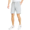Nautica Mens Classic Fit Flat Front Stretch Solid Chino Deck Casual Shorts, True Quarry, 48 US