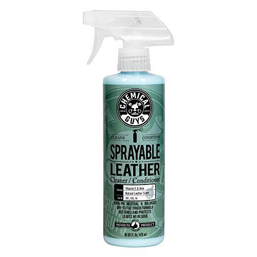 Chemical Guys SPI_103_16 Sprayable Leather Cleaner and Conditioner in One for Car Interiors, Apparel, and More (Works on Natural, Synthetic, Pleather, Faux Leather and More) Leather Scent, 473 ml
