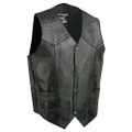 Event Biker Leather EL5310 Men's Promo Basic Leather Vest (Black, Large)