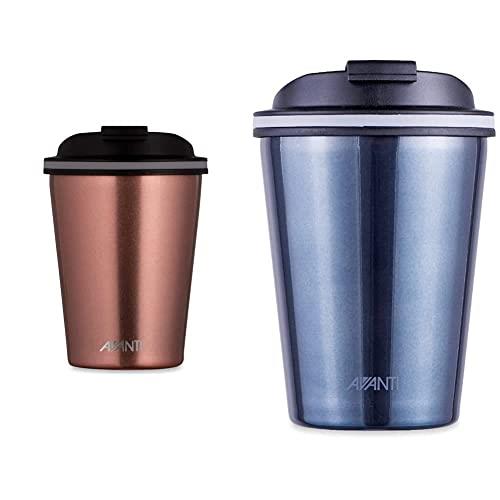 Avanti Go Cup Double Wall Travel Cup, Rose Gold, 13443 & Go Cup Double Wall Travel Cup, Steel Blue, 13445
