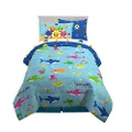 Franco Kids Bedding Super Soft Comforter and Sheet Set with Sham, 5 Piece Twin Size, Baby Shark
