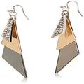 GUESS "Basic" Mixed Metal Linear Triangles Drop Earrings
