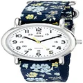 Timex Women's Weekender 31mm Watch, Blue Floral, N/A, Weekender 31mm