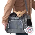 Sherpa Official American Airlines Travel Bag Pet Carrier, Airline Approved & Guaranteed-On-Board - Mesh Windows & Spring Frame, Locking Safety Zippers, Machine Washable Liner - Charcoal Gray, Medium