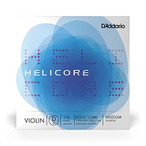 D'Addario Helicore Violin Single D String, 1/4 Scale, Medium Tension