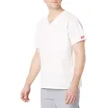 Dickies Men's Signature V-Neck Scrubs Shirt, White, Large