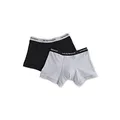 Emporio Armani Mens Stretch Cotton Classic Logo Brief, 2-Pack Boxer Shorts, Black/Grey, Medium US
