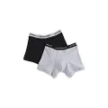 Emporio Armani Mens Stretch Cotton Classic Logo Brief, 2-Pack Boxer Shorts, Black/Grey, Medium US