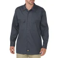 Dickies Men's Long Sleeve Flex Twill Work Shirt, Charcoal, Large