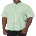 Wrangler Authentics Men's Short Sleeve Classic Plaid Shirt, Forest Shade, L