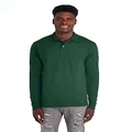 Jerzees Men's Long Sleeve Polo Shirts, SpotShield Stain Resistant, Sizes S-2X, Forest Green, Large