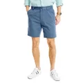 Nautica Mens Classic Fit Flat Front Stretch Solid Chino Deck Casual Shorts, Blue Indigo, 34 US