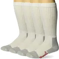 Wrangler mens Riggs Workwear Over the Calf Work Boot 4 Pair Pack Casual Sock, White, Large US