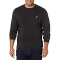 Nautica Men's Basic Crew Neck Fleece Sweatshirt, True Black, Large