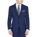 DKNY Men's Modern Fit High Performance Suit Separates Business Jacket, Blue Plaid, 42W x 30L