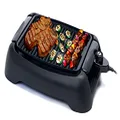 Elite Gourmet EGL-3450 Smokeless Indoor Electric BBQ Grill Dishwasher Safe, Nonstick, Adjustable Temperature, Fast Heat Up, Low-Fat Meals Easy to Clean Design, Black