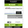 AT-A-GLANCE 2023 Monthly Planner Refill, 12024 Day-Timer, 5-1/2" x 8-1/2", Size 4, Desk Size, Unruled Blocks, Loose Leaf, Monthly Tabs (061-685Y)