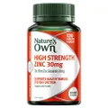 Nature's Own High Strength Zinc 30mg - Supports Immune System Function and Healthy Skin - Maintains Men's Reproductive Health, 120 Tablets