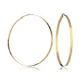 GUESS Goldtone Extra Large Steel Smooth Hoop Earrings, ONE SIZE, Non-Precious Metal, No Gemstone
