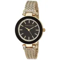Anne Klein Women's AK/1906BKGB Crystal-Accented Watch with Gold-Tone Mesh Bracelet
