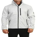 Helly Hansen Men's Crew Hooded Waterproof Windproof Breathable Rain Coat Jacket, 853 Grey Fog, Small
