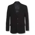 Calvin Klein Boys' Bi-Stretch Blazer Suit Jacket, 2-Button Single Breasted Closure, Buttoned Cuffs & Front Flap Pockets Black
