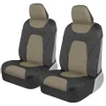 Motor Trend AquaShield Car Seat Covers for Front Seats, Beige – Two-Tone Waterproof Seat Covers for Cars, Neoprene Front Seat Cover Set, Interior Covers for Auto Truck Van SUV