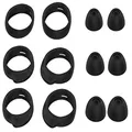 JNSA Wingtip and Ear Tip Set for Samsung Galaxy Buds, Wingtips 3 Size 3 Pairs and Ear Tips 3 Size 3 Pairs,Fit in The Case, Black BWT3PB