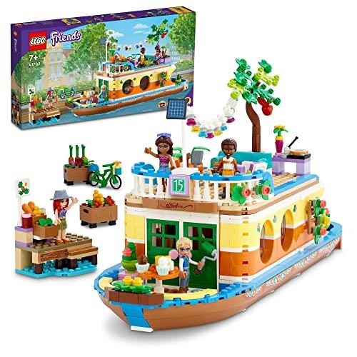 LEGO Friends Canal Houseboat​ 41702 Kids Building and Construction Toy, Vehicle Toy Boat, Role Play Toy
