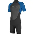 O'Neill Men's Reactor-2 2mm Back Zip Short Sleeve Spring Wetsuit, Black/Ocean, Medium