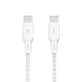 Belkin USB Type C to C Cable, 100W Power Delivery USB-IF Certified 2.0 Cable with Double Braided Nylon Exterior for iPad Pro, MacBook, Galaxy and More (CAB014bt2MWH)