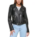 Levi's Women's Belted Faux Leather Moto Jacket (Regular & Plus Size), Black, Small