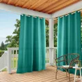 Exclusive Home Cabana Solid Indoor/Outdoor Light Filtering Grommet Top Curtain Panel, 54"x96", Teal, Set of 2