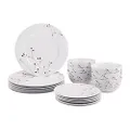 Amazon Basics 18-Piece Kitchen Dinnerware Set, Plates, Dishes, Bowls, Service for 6, Branches