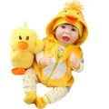 Aori Realistic 22in Reborn Baby Doll in Ducky Outfit, Yellow, 22'' (24325)