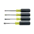 Klein Tools 635-4 Tool Set, Heavy Duty Magnetic Nut Drivers Hex Sizes 1/4, 5/16, 3/8, 7/16-Inch, Full Hollow Shafts w/Color Coding, 4-Piece