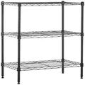 Amazon Basics 3-Shelf Adjustable, Heavy Duty Storage Shelving Unit (113 Kilograms loading capacity per shelf), Steel Organizer Wire Rack, Black (59 x 34 x 76, LxWxH) cm
