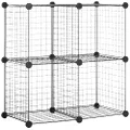 Amazon Basics 4-Cube Wire Grid Storage Shelves, 35.56cm x 35.56cm Stackable Cubes, Black