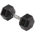 BalanceFrom Rubber Encased Hex Dumbbell in Pairs or Singles, Black
